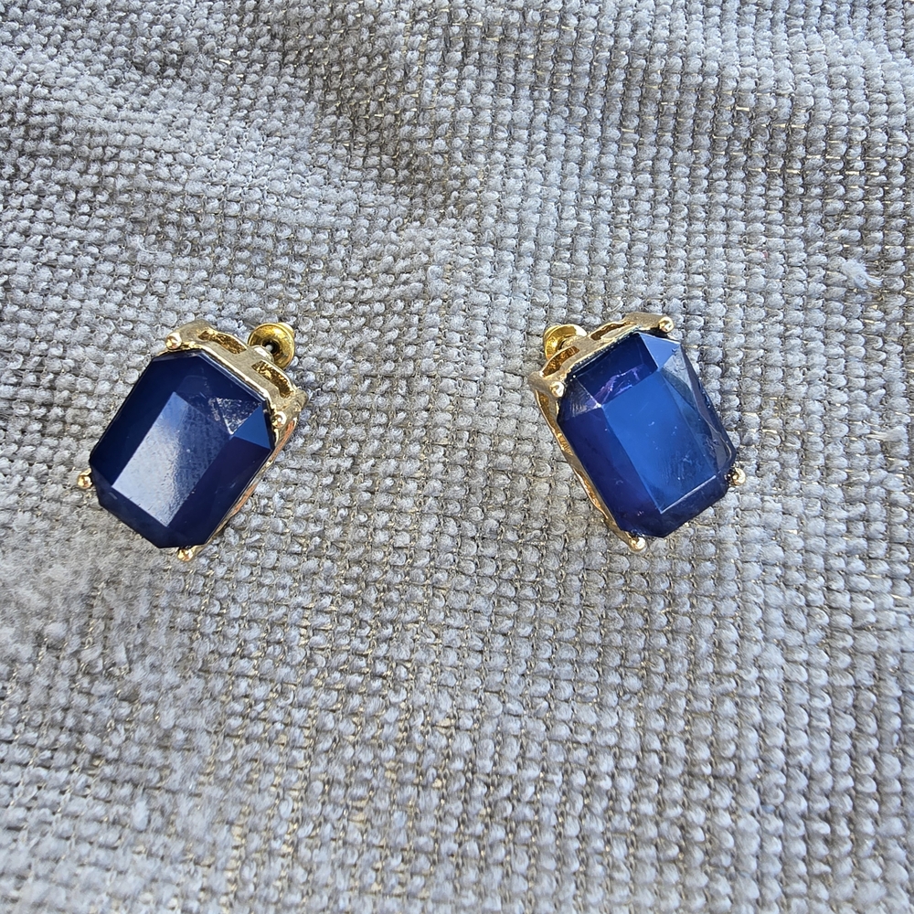 Elegant Blue and Gold Earrings